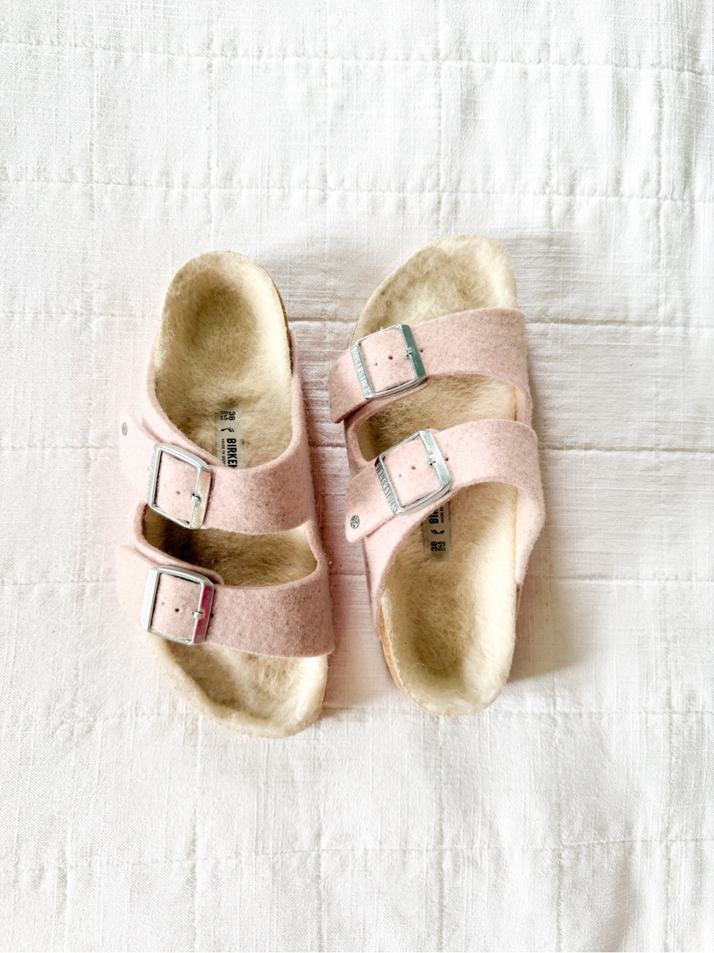Birkenstock Arizona Pink Happy Lamb Wool Shearling Sandals – EU 38